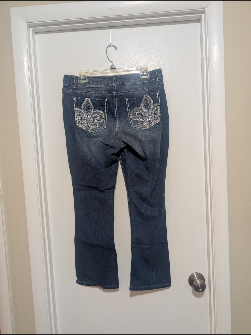 Vintage 2000s Faded Glory Rhinestone Embellished Distressed Jeans size 12a